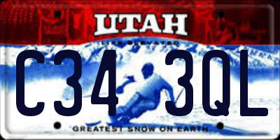 UT license plate C343QL