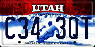 UT license plate C343QT