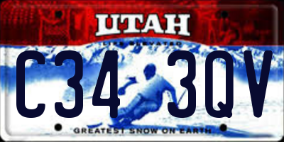 UT license plate C343QV