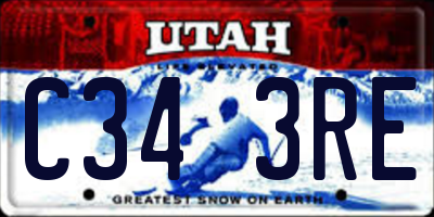 UT license plate C343RE