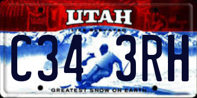 UT license plate C343RH