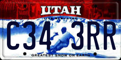 UT license plate C343RR
