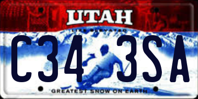 UT license plate C343SA
