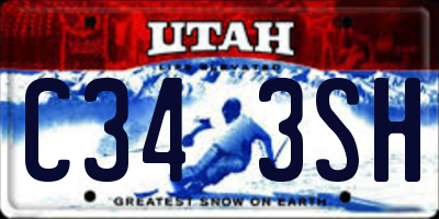 UT license plate C343SH