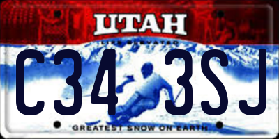 UT license plate C343SJ