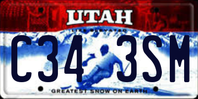UT license plate C343SM