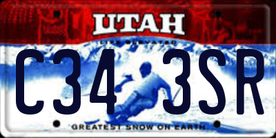 UT license plate C343SR