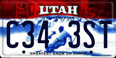 UT license plate C343ST