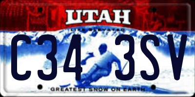 UT license plate C343SV