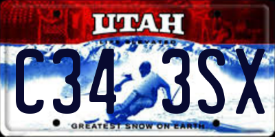 UT license plate C343SX