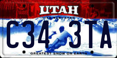 UT license plate C343TA