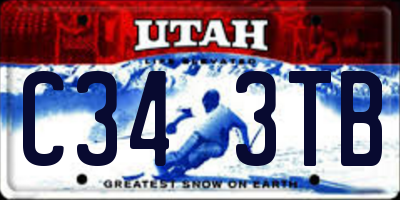 UT license plate C343TB