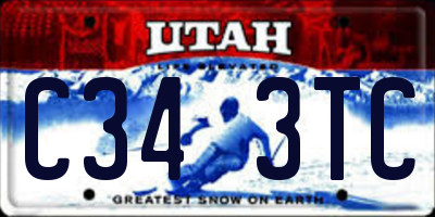 UT license plate C343TC