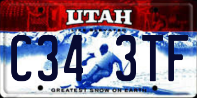 UT license plate C343TF