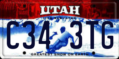UT license plate C343TG