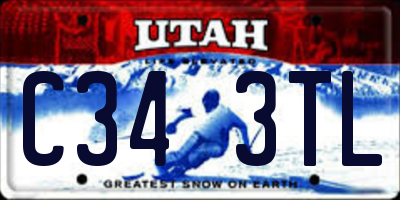 UT license plate C343TL
