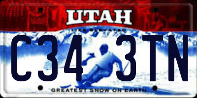 UT license plate C343TN