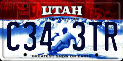 UT license plate C343TR