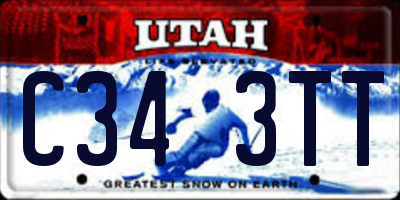 UT license plate C343TT