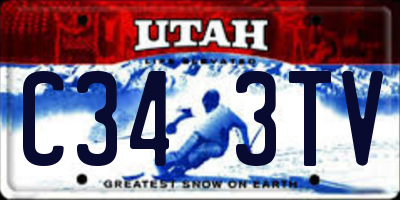 UT license plate C343TV