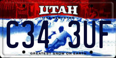 UT license plate C343UF
