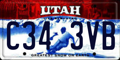 UT license plate C343VB
