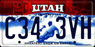 UT license plate C343VH
