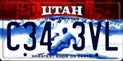 UT license plate C343VL