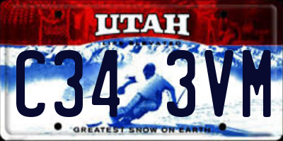 UT license plate C343VM