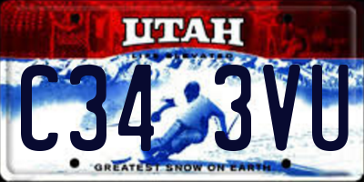 UT license plate C343VU