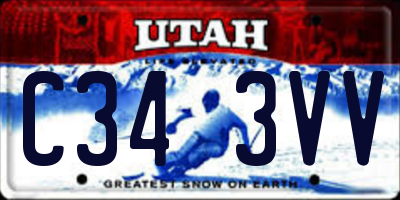 UT license plate C343VV