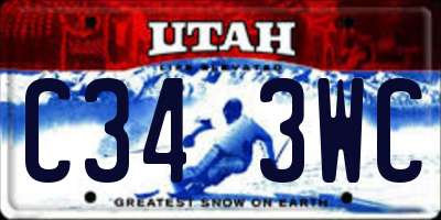 UT license plate C343WC