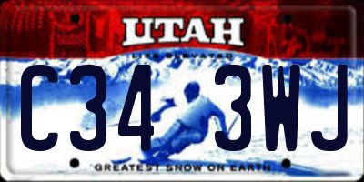 UT license plate C343WJ