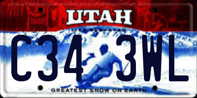 UT license plate C343WL