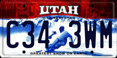 UT license plate C343WM