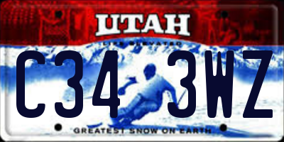 UT license plate C343WZ
