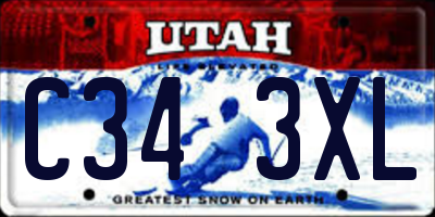 UT license plate C343XL
