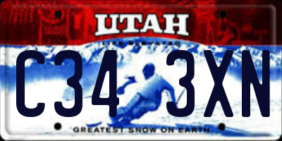 UT license plate C343XN