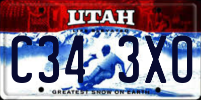 UT license plate C343XO