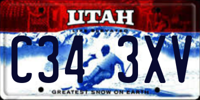 UT license plate C343XV