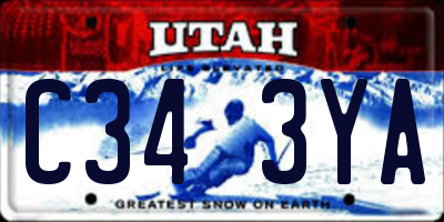 UT license plate C343YA
