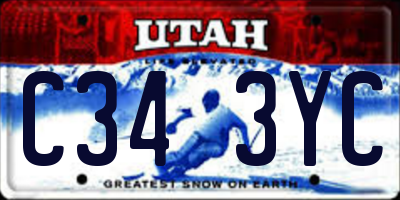 UT license plate C343YC