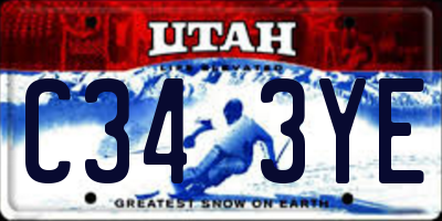 UT license plate C343YE