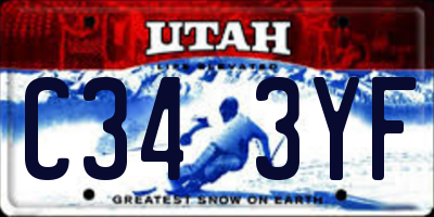 UT license plate C343YF