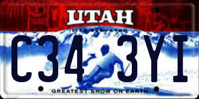 UT license plate C343YI