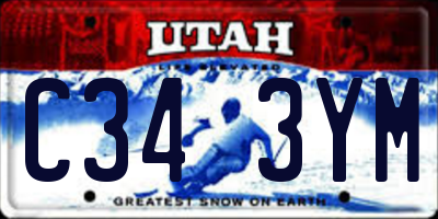 UT license plate C343YM
