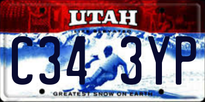 UT license plate C343YP