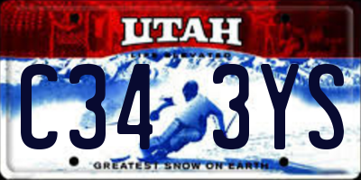 UT license plate C343YS