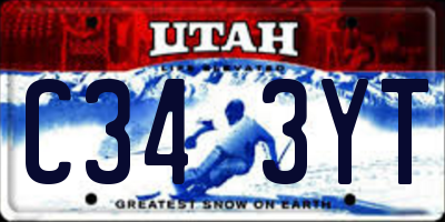 UT license plate C343YT