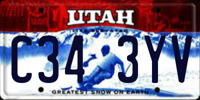 UT license plate C343YV